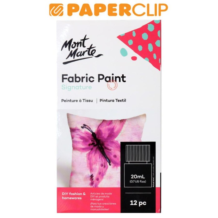 

Fabric Paint Mont Marte Pmhs0076 12C X 20Ml