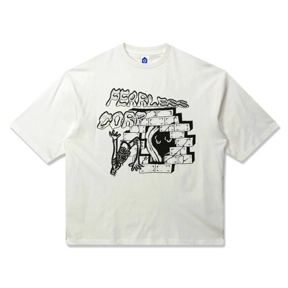 Fearless Studio Boxy Tshirt Oversized  - Embarrassed White Kaos Boxy Oversize Putih