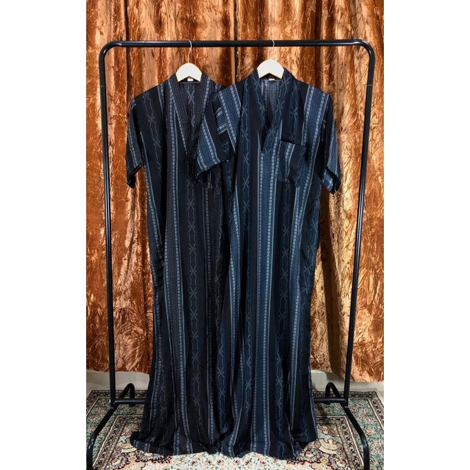 Baju Muslim Jubah Gamis Tidur Motif Pria Lengan Pendek Maroko Terbaik