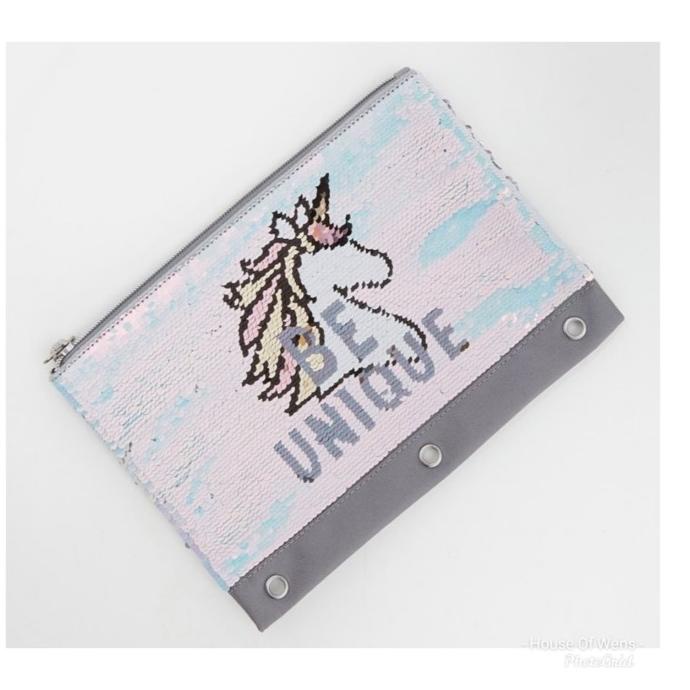 

Justice Unique Unicorn Flip Sequin Pencil Case - Tempat Pensil Justice Original