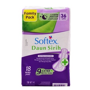 

Gratis Ongkir Pembalut Malam Softex Daun Sirih 36 Cm Slim 18 Pads Extra Heavy Flow