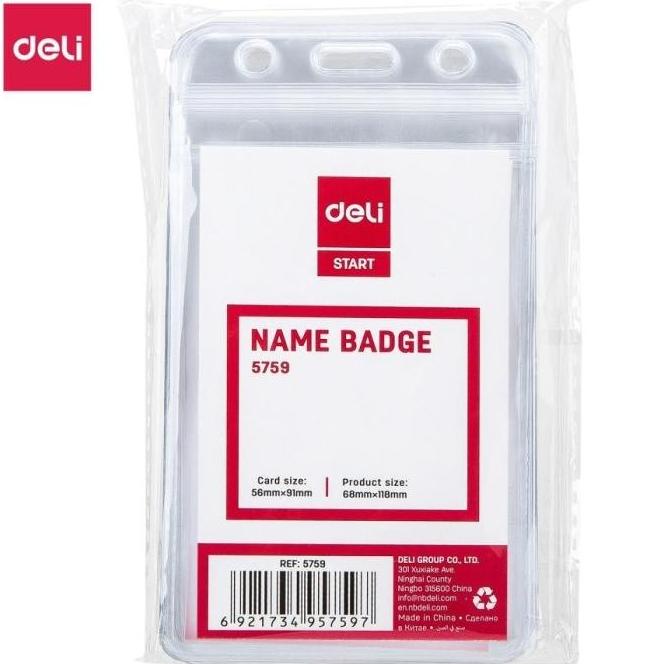 

TERLARIS DELI LANYARD ID CARD HOLDER PLASTIK ISI 10 PCS NAME TAG VERTICAL E5759