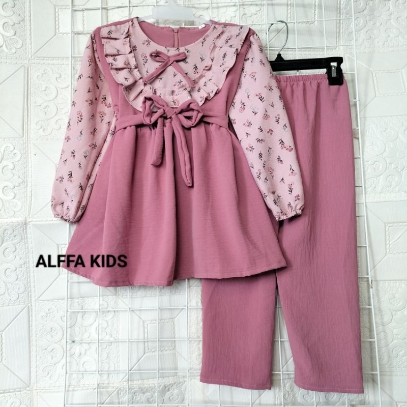 Baju Setelan Anak Perempuan 2023 Laki 3 4 Tahun 2 8 9 1 Pakaian 2In1 Lebaran Setcel Tanggung 2024 St