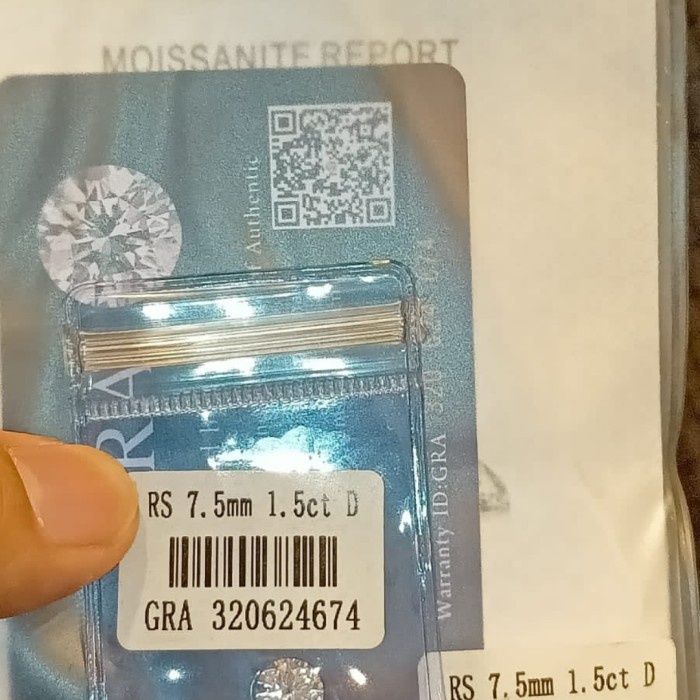 [Baru] Moissanite Asli Gra Lengkap Sertifikat Gra Resmi 15 Ct Terbaru