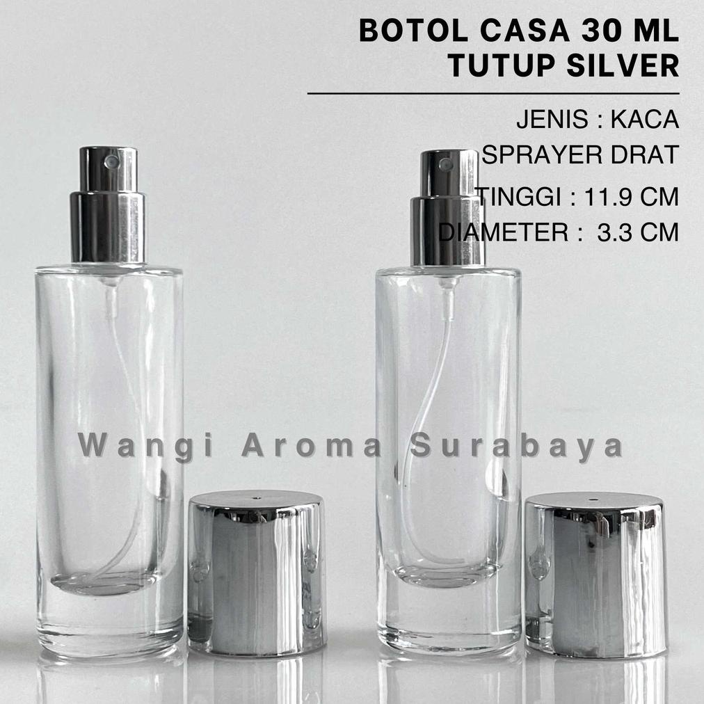 Miliki Botol Parfum Casa 30ML Silver Spray Drat - Botol Parfum Casa Drat - Botol Parfum 30ML Perlusin .,