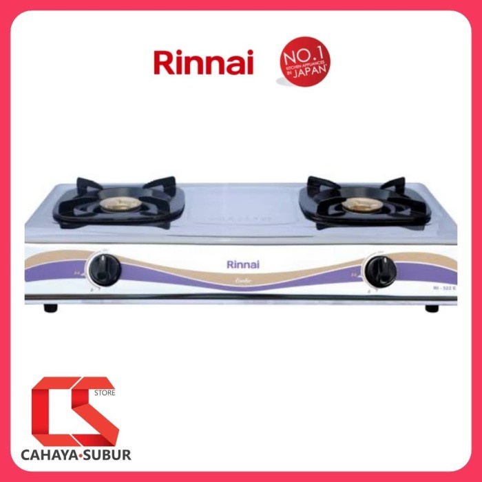 [Ori] Rinnai Kompor 2 Tungku Rinnai Stainless Ri 522 E Rinnai 522E Lvs Terbatas