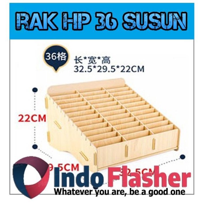 36 Slot Rak Kayu Serbaguna Rak Hp 12 24 36 48 60 Susun Slot Grid Kualitas Premium