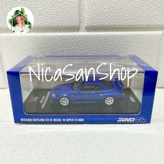 ✅COD Inno 64 Nissan Skyline Gtr R34 V Spec Ii Nur Bayside Blue Terbaru