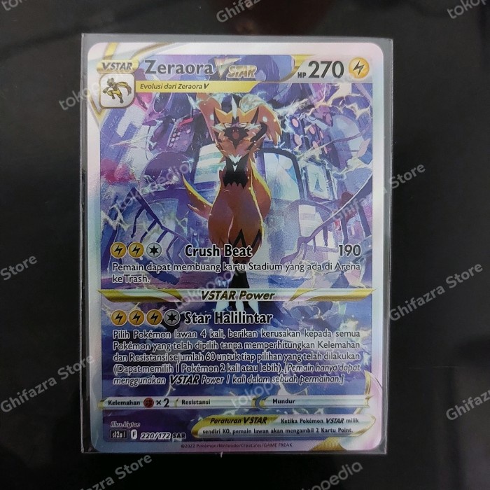 ✅COD Zeraora V Star Sar 220/172 Pokemon V Star Semesta Terbatas