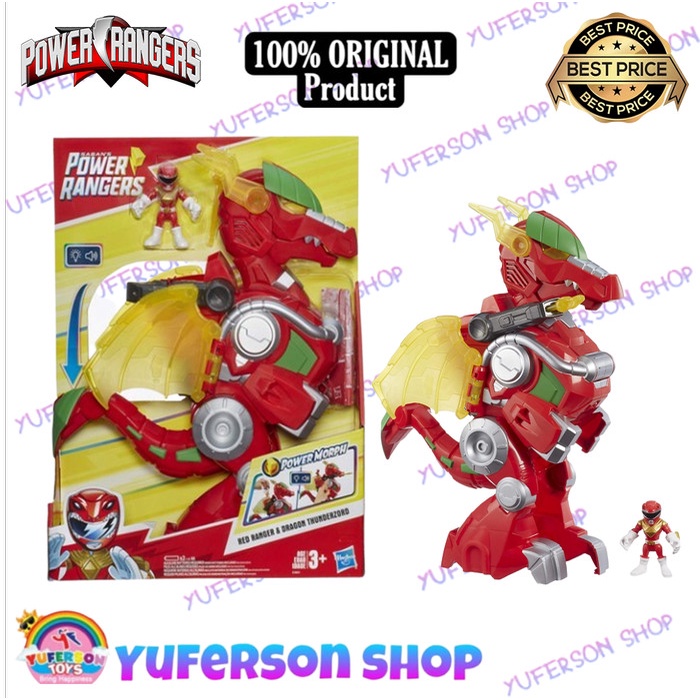 ✅Baru Power Rangers Red Ranger  Dragon Thunderzord With Light  Sounds Terbaru