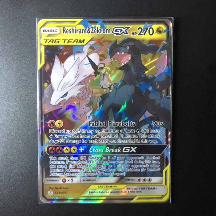 ✅COD Kartu Pokemon Reshiram Zekrom Gx Tag Team Original Limited