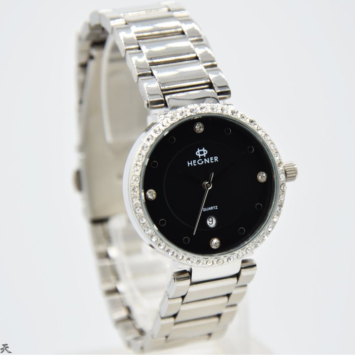 ✅New Ori Hegner 5019Ls / Hegner 5019 - Jam Tangan Wanita Original - Silver Htam Berkualitas