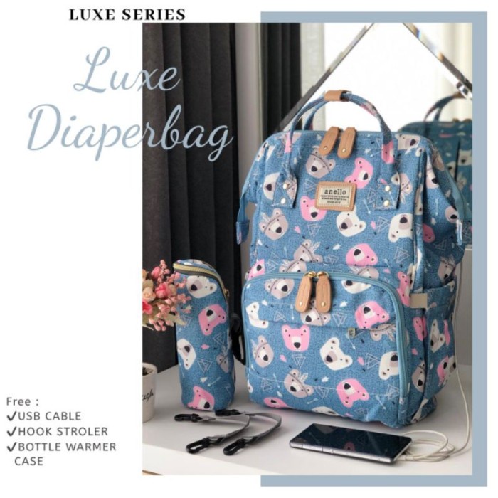 ✅New Diaper Bag Motif Gen 3 Anello Luxe/Diaper Bag Gen 3 Multigungsi Berkualitas