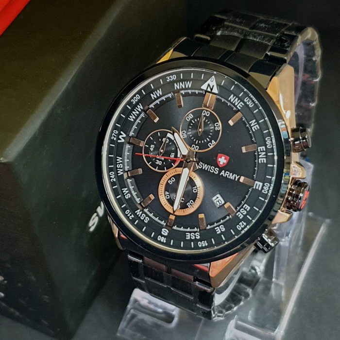 ✅New Ori Jam Tangan Swiss1/Army Crono Aktif Jam Tangan Rantai Stainless Keren Limited