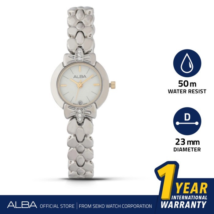 ✅New Ori Jam Tangan Wanita Alba Quartz Stainless Steel Silver Ah7739 Original Terbaru
