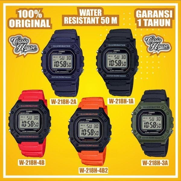 ✅New Ori Jam Tangan Casio Original W-218H - Jam Tangan Pria - Digital - Karet Limited