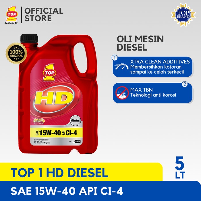 ✨Baru Oli Mobil Diesel Top 1 Hd Sae 15W-40  5 Liter Terbatas