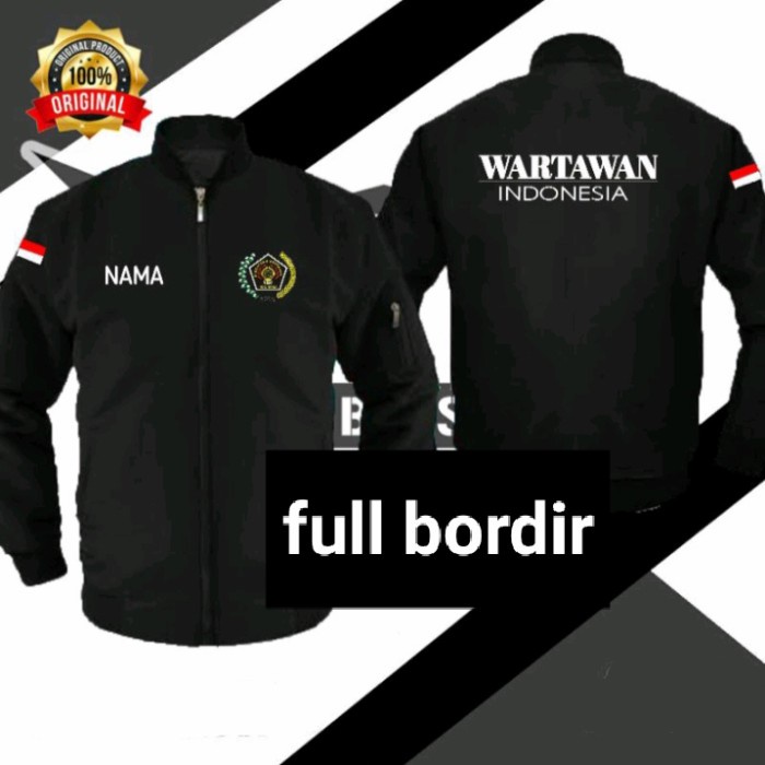 [COD] Jaket Bomber Pwi Full Bordir Jaket Pwi Jaket Bomber Wartawan Indonesia Berkualitas