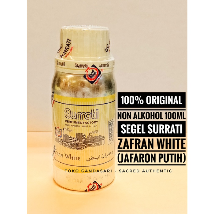 [New Ori] Bibit Minyak Wangi Segel 100Ml Surrati Zafran White Jafaron Putih Berkualitas