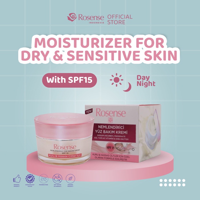 [New Ori] Rosense Pelembab Kulit Sensitif  Kering - 50Ml – Mawar Organik Terbaru