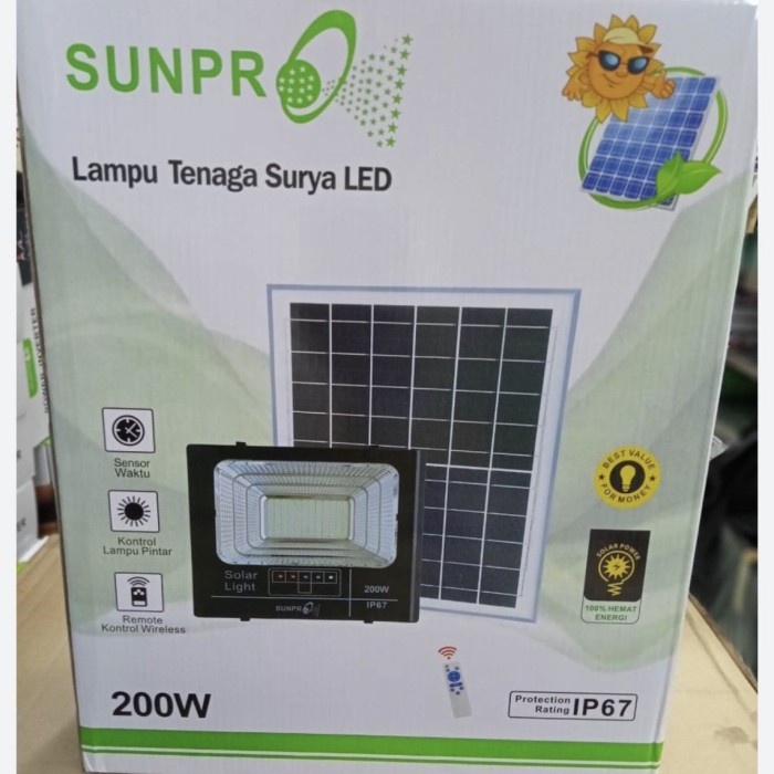 [Ori] Sunpro S-200 Solar Light 200Watt Lampu Sorot Led Tenaga Surya Original Limited