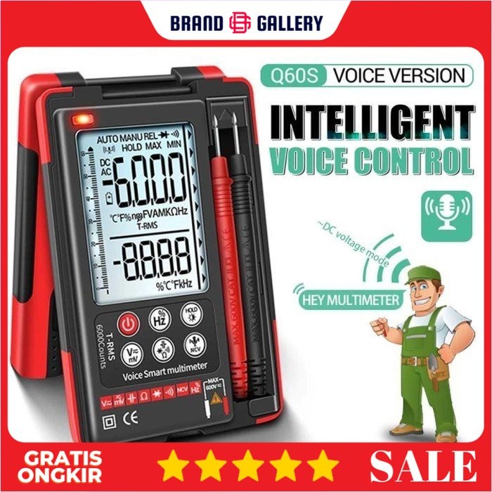 [Ori] Aneng Multimeter Digital Tester Speech Recognition True Rms - Q60S Terbaru