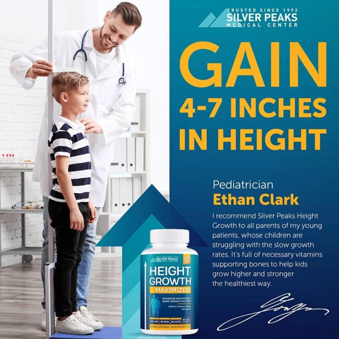 

HEIGHT GROWTH Suplemen Peninggi Badan Super Obat Peninggi Badan USA
