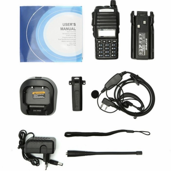 Walkie Talkie Radio Ht Baofeng Uv82 Power 8W Baterai 5000Mah Dual Band