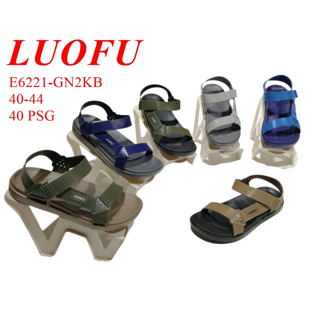 Gamaliel - Sandal Gunung Pria Tali Perekat Luofu Variasi Segi Tiga Bahan Karet Anti Licin E01