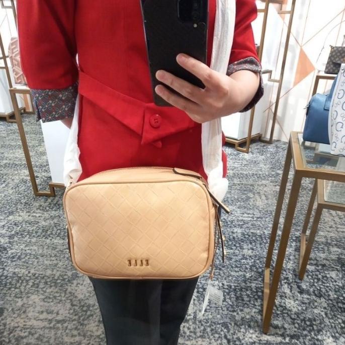 Tas Elle Sling Bag 41453 Gold 2 Sekat Tas Selempang Wanita Original Allyuwoon