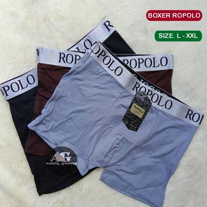[3pcs] BOXER ROPOLO | Celana dalam pria boxer polyester | CD BOXER