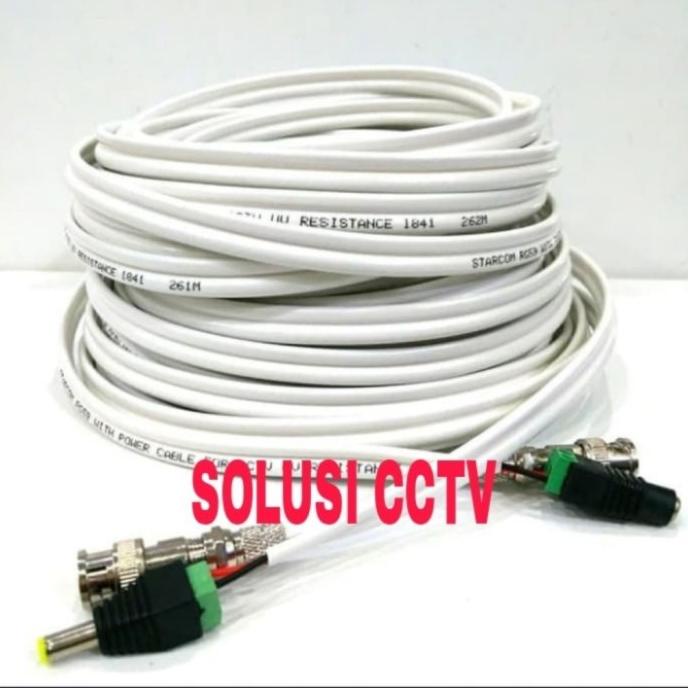 KABEL CCTV 20 METER RG 59 + POWER KONEKTOR LENGKAP
