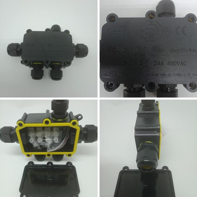 Junction Box Connector IP68 konektor Sambungan Kabel Waterproof 5 Ways