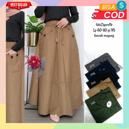 Rok Panjang Wanita Katun Lebar Payung Korean Mini Skirt Rok Celana Hotpants Rok Mini Rok Wanita Mode