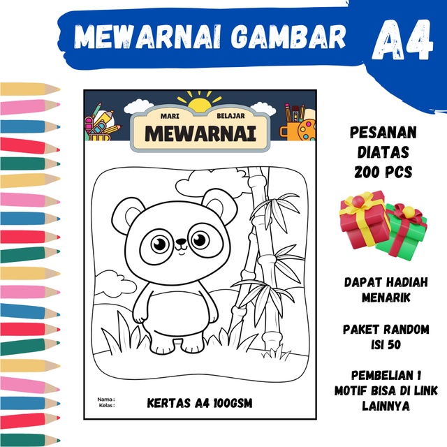 

Mewarnai Gambar A4 Motif 30 LizaStore - PAUD, TK, SD