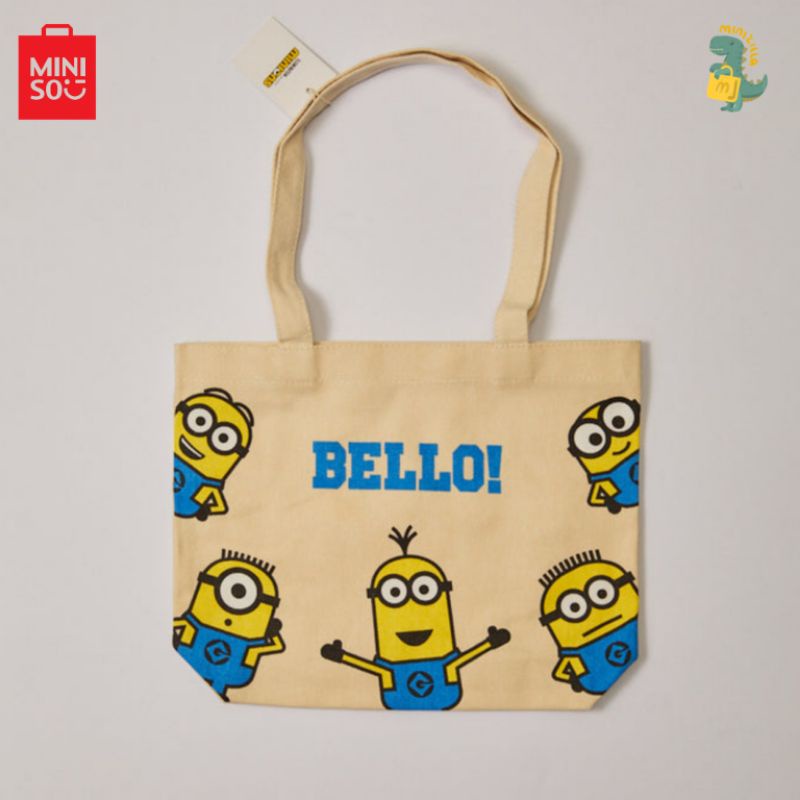 Miniso Minion Collection Bello Canvas Tote Bag Minion Tas Bahu Totebag Kanvas Tas belanja MZMN001