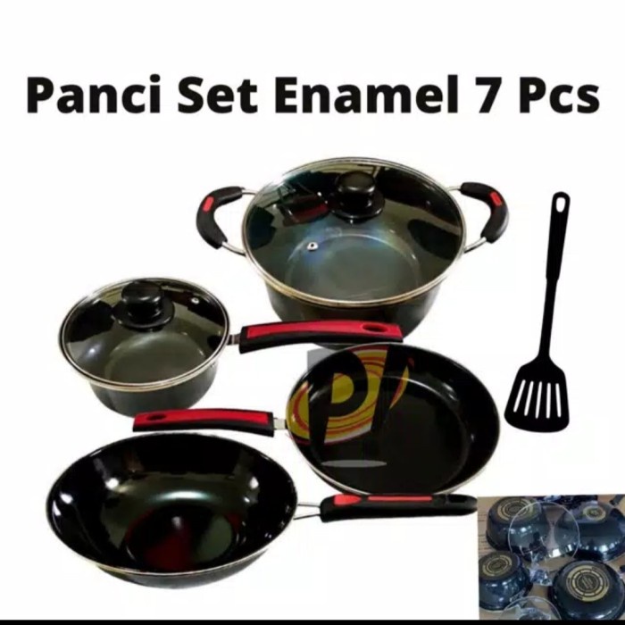 ✅Original Set Enamel 7 Pcs Texania Anti Lengket Anti Gores Terbatas