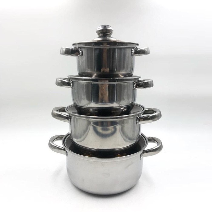 ✅Original Bistro Bo 1608 Ssb - 8Pcs S/S Cookware Set Panci Set Stainless Diskon