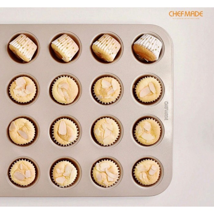 

✅Original Chefmade Loyang Mini Muffin Pan 20 Cup / Roti Mini D4.5Cm - Wk9753 Berkualitas