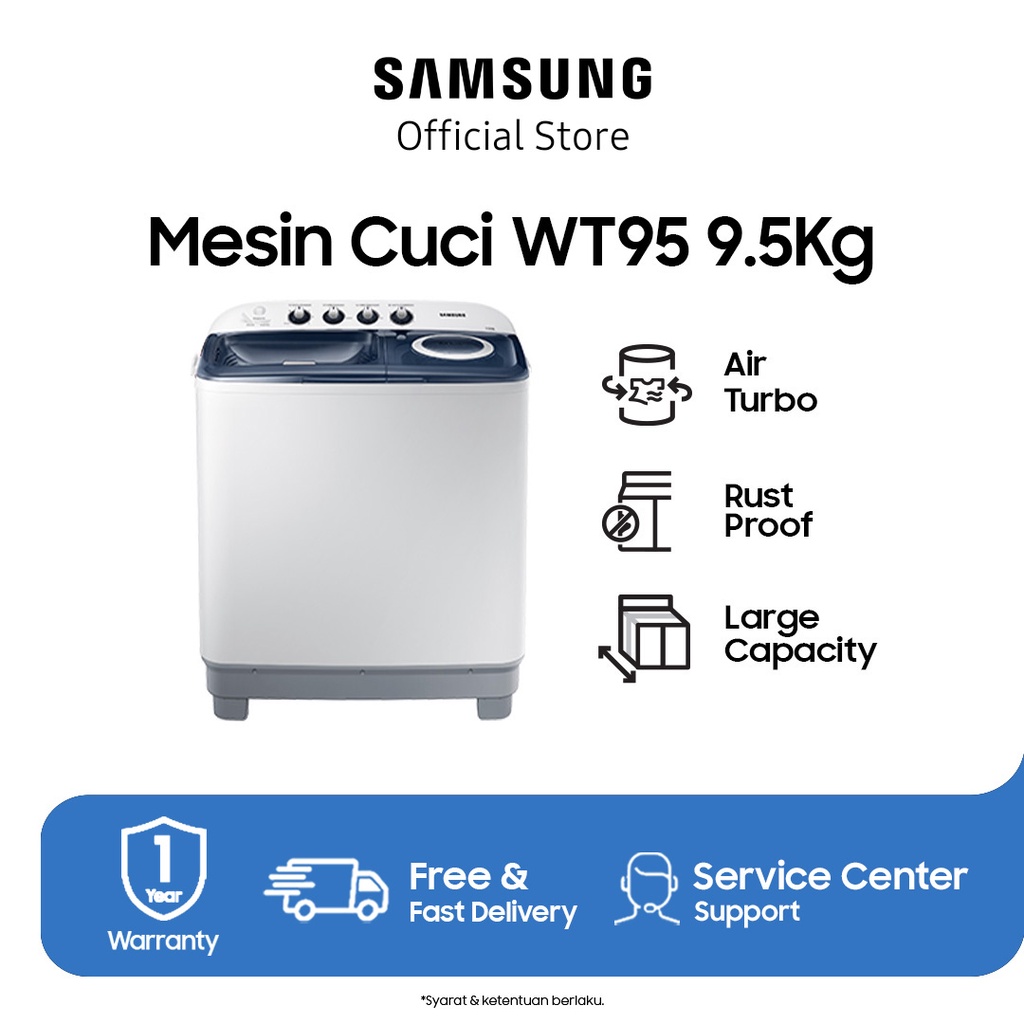 SAMSUNG Mesin Cuci 2 Tabung WT95H3330MB/SE