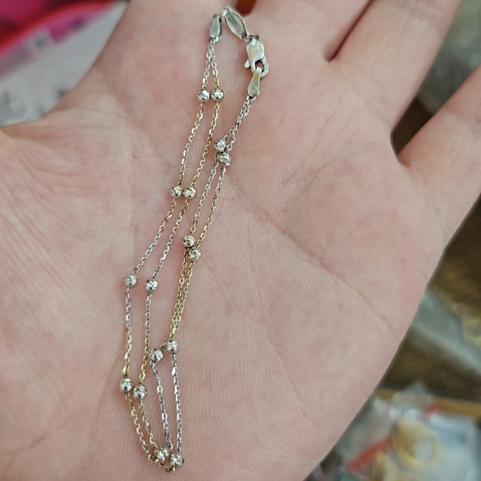 ✨Sale Gelang Jedar Gold Pentol Emas Asli 375 Ringan Double Layer 2 Lapis Ubs Berkualitas