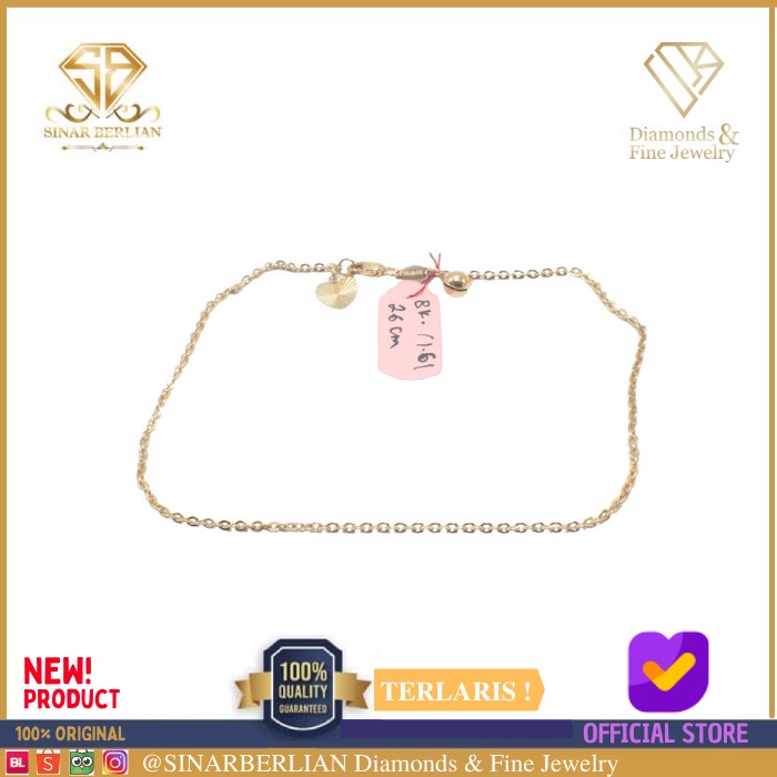 ✨Sale Sbj21 - Gelang Kaki Emas Kuning Perhiasan Emas Asli 8K/375 Gmm161 Berkualitas