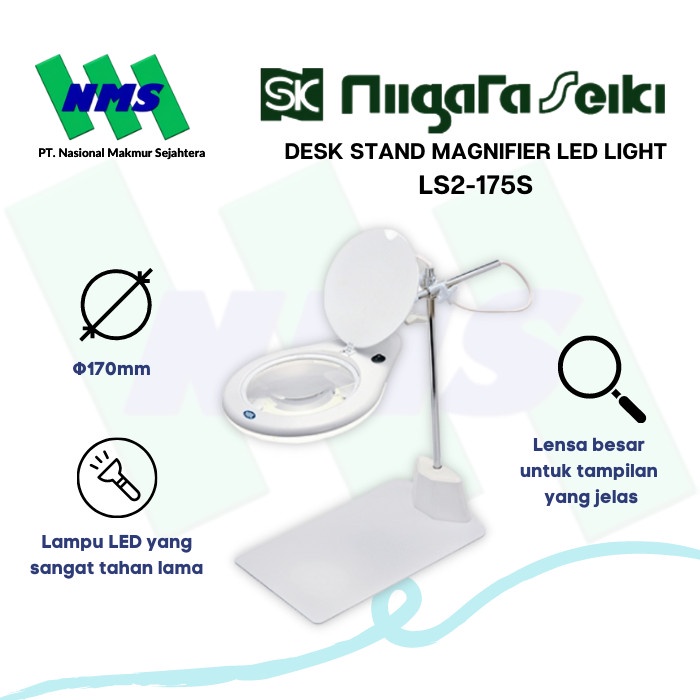 

✨Sale Kaca Pembesar Led Desk Stand Type Magnifier Led Light Ls2-175S Sk Diskon