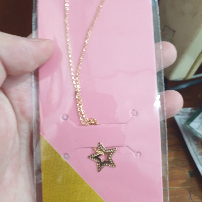 ✨Sale Kalung Bintang Star Permata Putih Emas Asli 375 8K 2 Gram Murah Ubs Terbaru