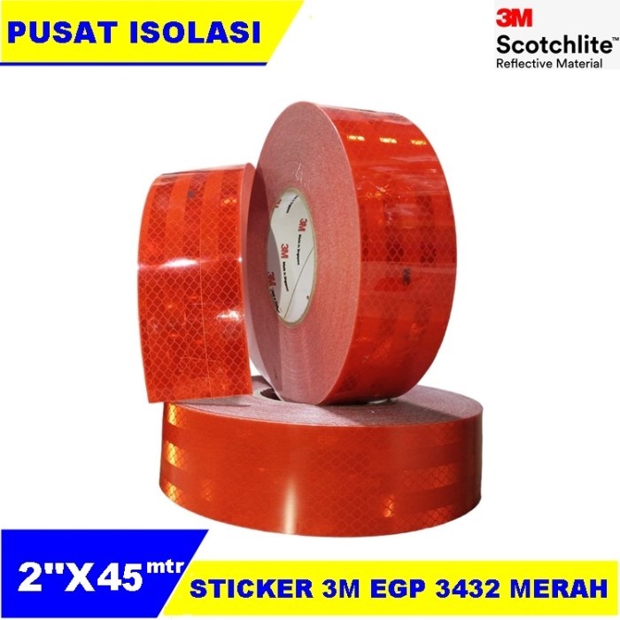 

✨Ready Sticker 3M Egp Merah Red Ukuran 2 Inch X 45 Meter Limited
