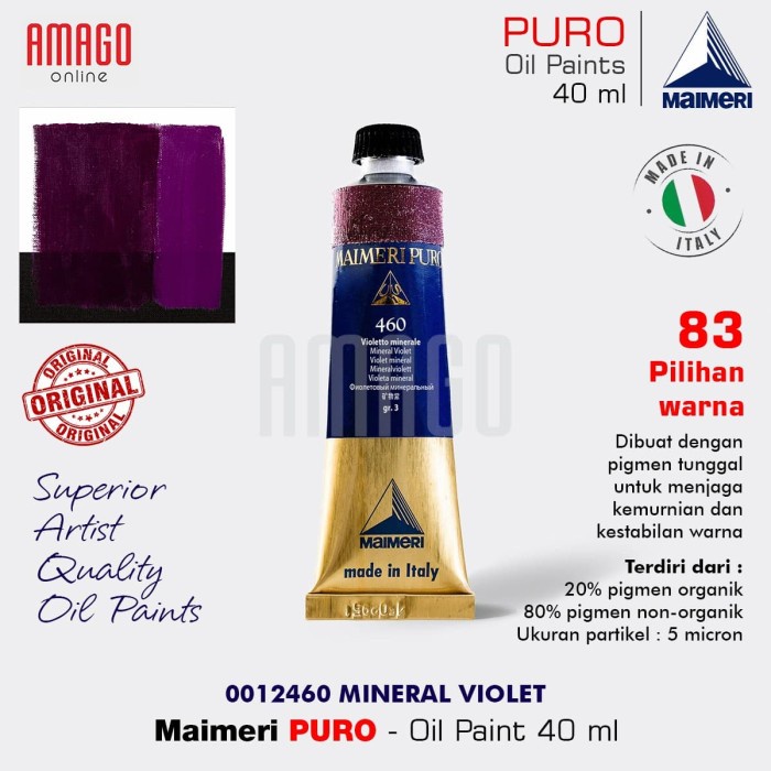 

✨Ready Maimeri Puro - Oil Paint - Mineral Violet - 40Ml - M0012460 Terbaru