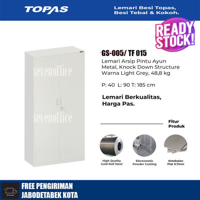 

✨Ready Lemari Besi Topas 18Hc-Gs-005 Filling Cabinet Swing Door Rak Document Berkualitas