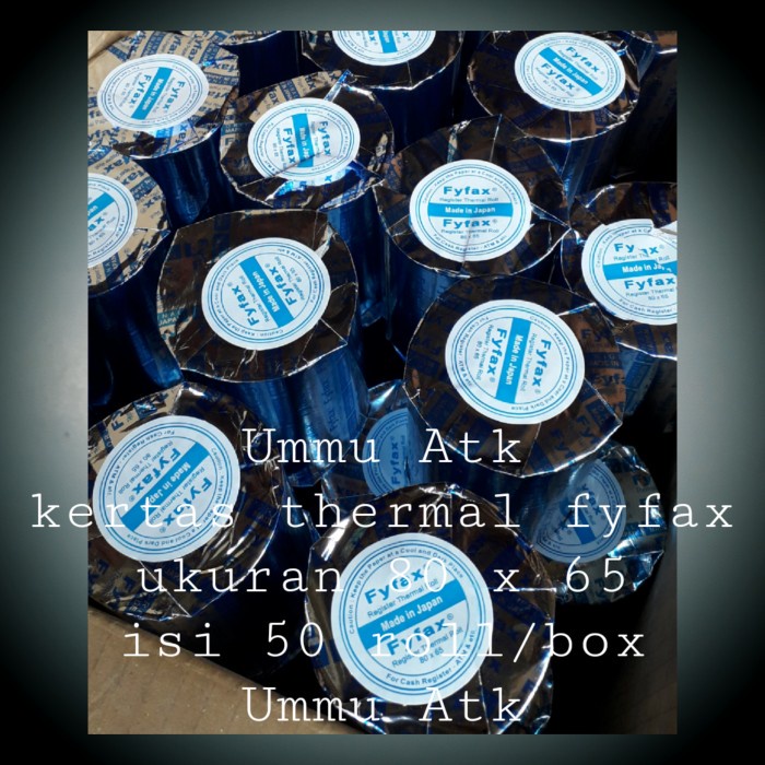 

✨Sale Fyfax. Kertas Kasir Thermal 80 X 65. Berkualitas
