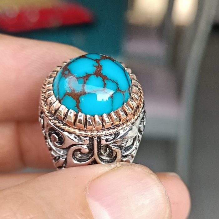 

✨Sale Batu Pirus Natural 1 Royal Blue Urat Merah Hq No Giok Persia Mesir Berkualitas