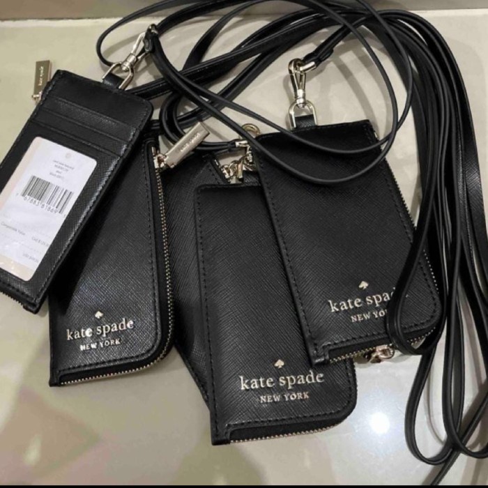 

✨Ready Kate Spade Id Card Holder Name Tag Black Berkualitas